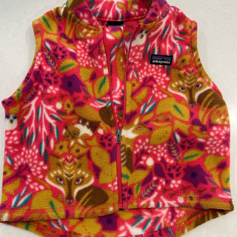 Patagonia Kids' Fleece Vest in Pink and Yellow